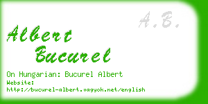 albert bucurel business card